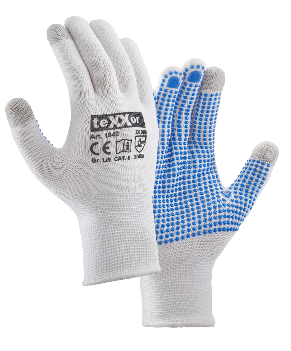 Präzisions-Feinstrick-Handschuhe mit Beschichtung und Touch-Funktion von Sanilexo