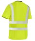 Preview: teXXor Warnschutz T-Shirt HOOGE in Leuchtgelb mit Hosenträger-Reflexstreifen Rückansicht
