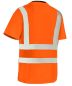 Preview: teXXor Warnschutz T-Shirt HOOGE in Leuchtorange mit Hosenträger-Reflexstreifen Rückansicht