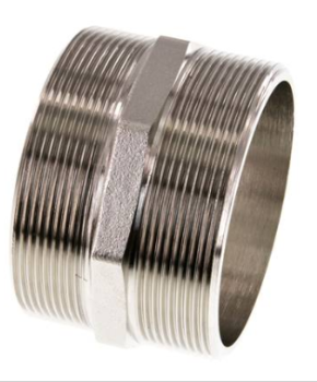 Doppelnippel Messing vernickelt Gewinde G 1 1/4" bis G 3"