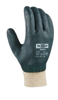 PVC-Arbeitshandschuhe Grün mit Stickbund, VPE 12 Paar