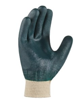 PVC-Arbeitshandschuhe Grün mit Stickbund, VPE 12 Paar