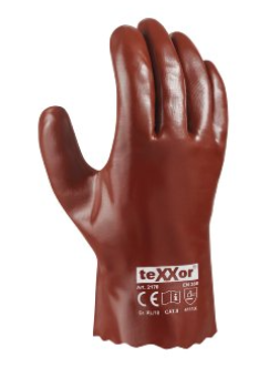 PVC-Arbeitshandschuhe Rotbraun, VPE 12 Paar