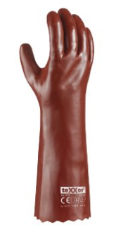 PVC-Arbeitshandschuhe Rotbraun Länge ca.45 cm, VPE 12 Paar