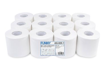 Mini-Jumbo-Toilettenpapier 2-lagig Ø 15,2 cm Zellstoff 12 Rollen - Centerfeed -