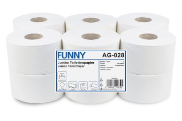 Jumbo-Toilettenpapier 3-lagig Zellstoff weiß Ø 19 cm 12 Rollen