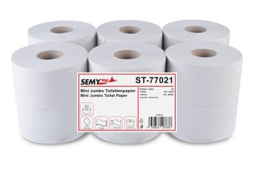 Mini-Jumbo-Toilettenpapier Recycling weiß 2-lagig Ø 19 cm 12 Rollen