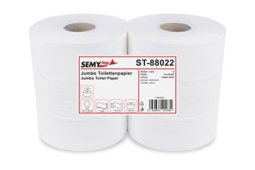 Jumbo-Toilettenpapier Zellstoff hochweiß 2-lagig Ø 25 cm 6 Rollen