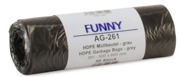 Müllbeutel HDPE grau 30 Liter 1.000 Stück