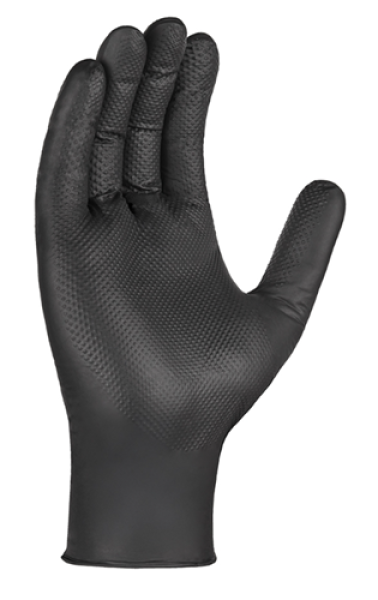 teXXor 2214 Nitril-Einweghandschuhe DIAMOND GRIP Schwarz – Spenderbox à 50 Stück