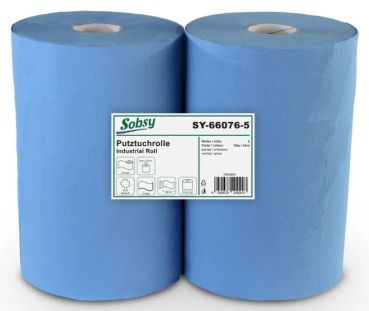 Lieferumfang 2 Rollen Sobsy 66076-5 Putztuchrollen à 500 Blatt im Sparpack
