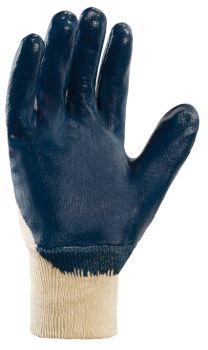 Detailansicht Handinnenfläche teXXor 2309 – Robuste blaue Nitrilbeschichtung