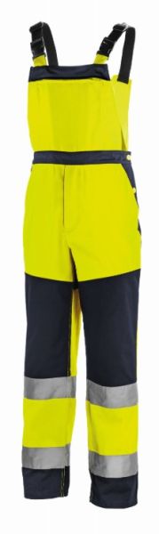 teXXor Warnschutz-Latzhose 4336 BUFFALO in Leuchtgelb Navy mit Reflexstreifen für Handwerk und Industrie