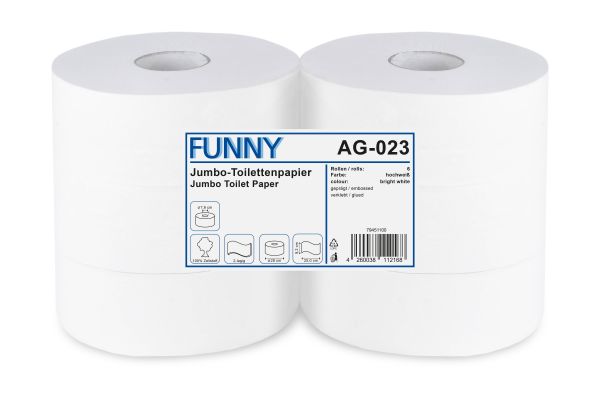 Jumbo-Toilettenpapier MAXI 2-lagig Ø 28 cm Zellstoff 6 Rollen