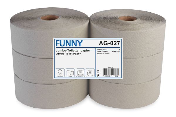 Jumbo-Toilettenpapier Recycling grau 1-lagig Ø 28 cm 6 Rollen