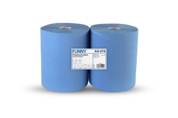 Putztuchrolle- 2-lagig- blau- 2 Rollen a` 1000 Blatt 36x34 cm