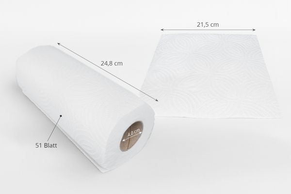 Küchenrolle 3-lagig Zellstoff weiß 32 Rollen a`51 Blatt