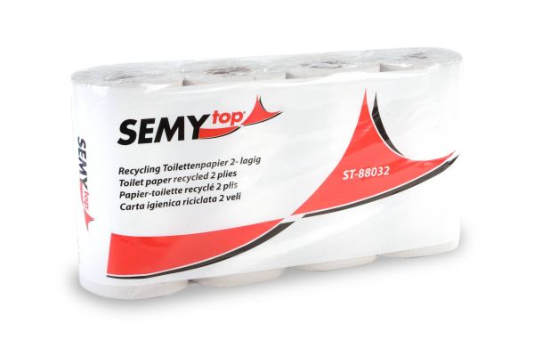 Toilettenpapier 2-lagig- 250 Blatt Recycling grau- 64 Rollen