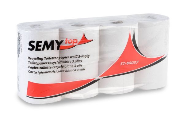 Toilettenpapier 3-lagig- 250 Blatt- Recycling weiß- 56 Rollen