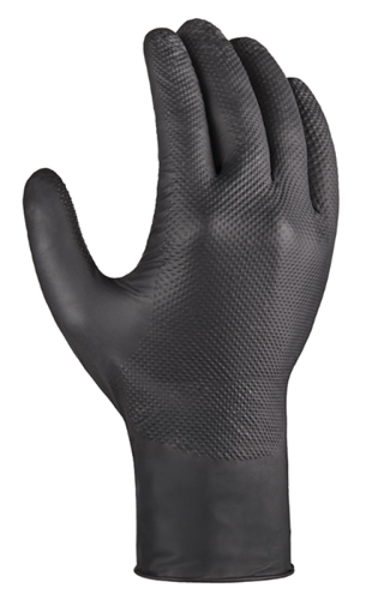 teXXor 2214 Nitril-Einweghandschuhe DIAMOND GRIP Schwarz – Spenderbox à 50 Stück