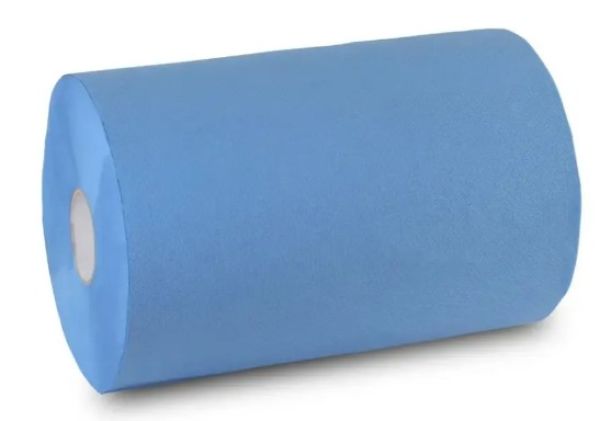 Sobsy 66076-5 Industrie-Putztuchrolle einzeln – blauer Zellstoff, 2-lagig mit Microprägung.