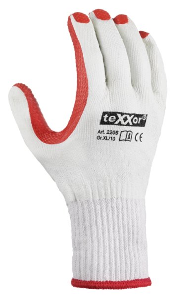 Atmungsaktiver Baumwoll-Handrücken der teXXor 2205 Schutzhandschuhe
