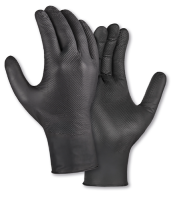 teXXor 2214 Nitril-Einweghandschuhe DIAMOND GRIP Schwarz – Spenderbox à 50 Stück