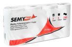 Einzelpackung Semytop 77014 Toilettenpapier mit 8 Rollen aus weißem Zellstoff.