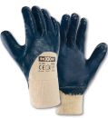 teXXor 2309 Nitril-Handschuhe mit Strickbund–Blau/Beige