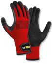 teXXor 2426 Mechaniker-Handschuhe in Rot-Schwarz mit Klettverschluss – Sanilexo